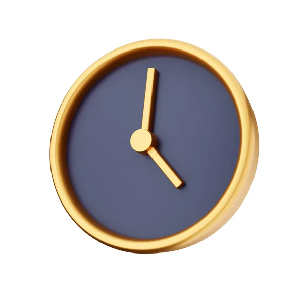 Reloj Oro Sobre Fondo Blanco Representación — Foto de Stock