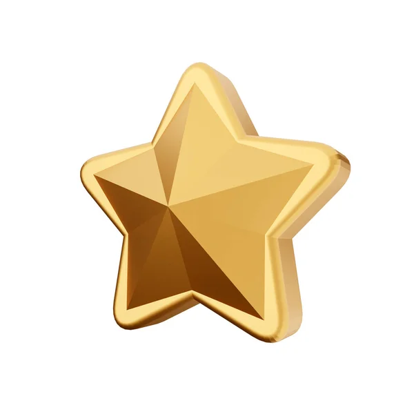Vector Estrella Oro Aislado Blanco — Foto de Stock