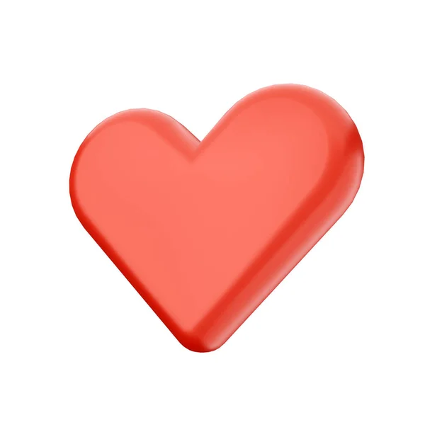 Kırmızı Kalp Görüntü Beyaz Üzerine Izole — Stok fotoğraf