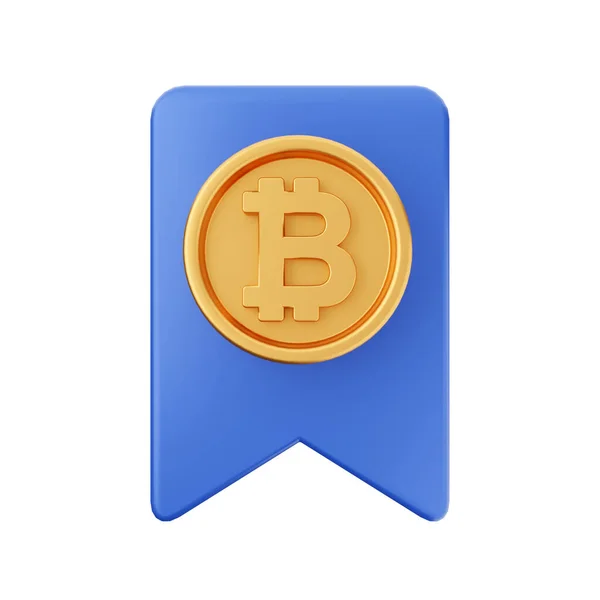 Bitcoin Kriptovaluta Ikon Izometrikus Stílus — Stock Fotó