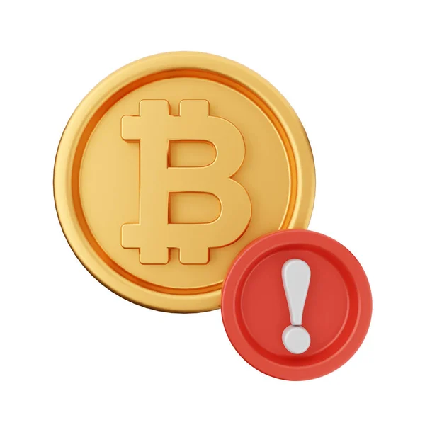 Vector Illustration Gold Red Bitcoin Coin Symbol — Stock Photo, Image