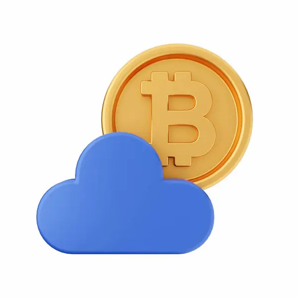 stock image bitcoin and cloud symbol 