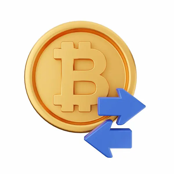 Kryptovaluta Mynt Ikon Isometrisk Bitcoin Vektor Ikon För Webbdesign Isolerad — Stockfoto