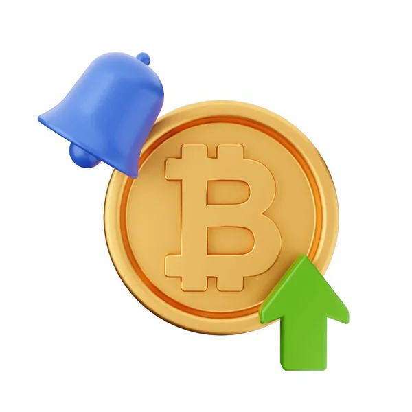 Bitcoin Coin Arrow Icon Isometric Style — Stock Photo, Image