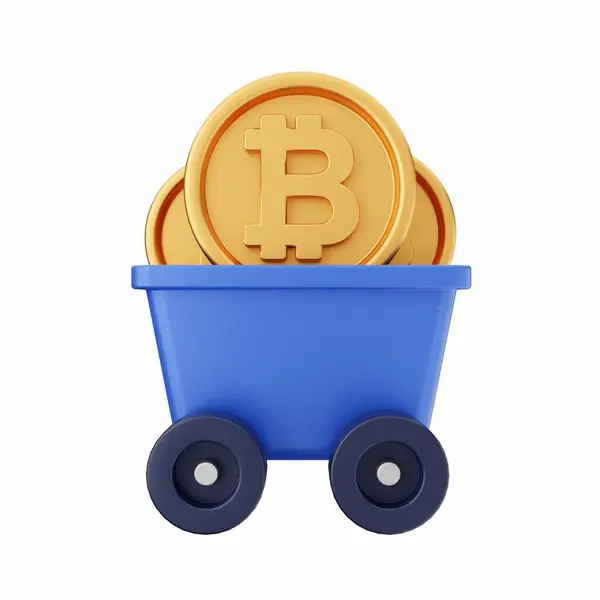 Bitcoin Coin Icon Isometric Style — Stock Photo, Image