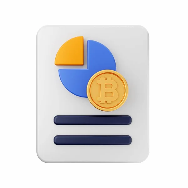 Återgivning Bitcoin Cryptocurrency Med Cirkeldiagram Toppen — Stockfoto