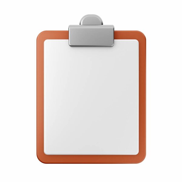 blank clipboard on white background 