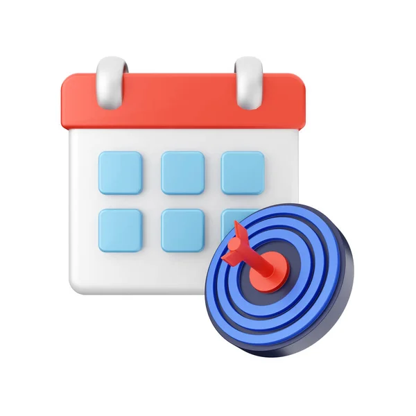 Isometric Icon Calendar Push Pin Rendering — Stock Photo, Image