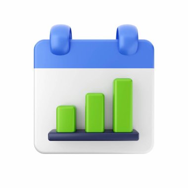 Grafik grafik grafik simgesi, beyaz arkaplanda izole edilmiş 3d illüstrasyon 