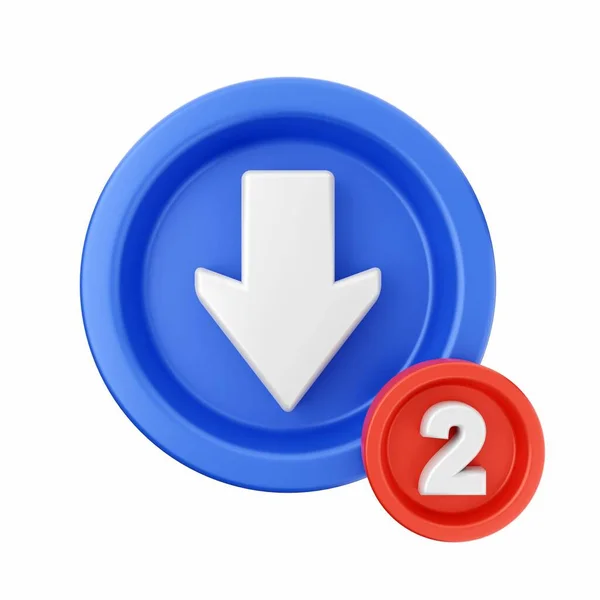 Botón Redondo Azul Con Flecha Roja —  Fotos de Stock