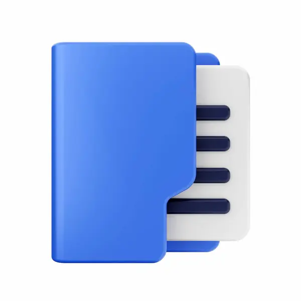 Rendering Dell Icona Blu Bianca Con Pin Push Bianco Blu — Foto Stock
