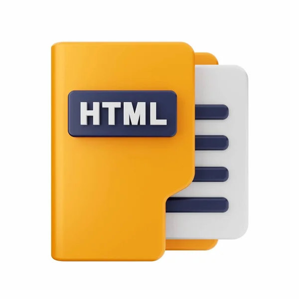 Isometric File Format Icon Isolated White Background Orange Square Button — Stock Photo, Image