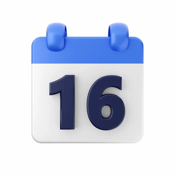 Kalenderzahl Blau Isoliert Auf Weißem Hintergrund Darstellung — Stockfoto