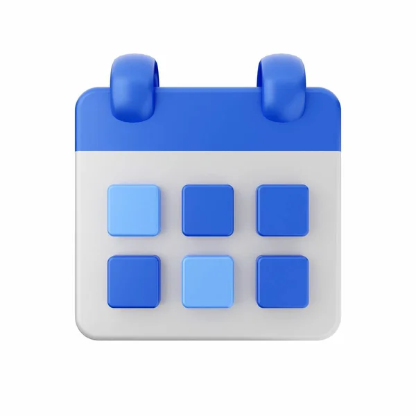 Blå Kalender Med Blå Kalender Isolerad — Stockfoto