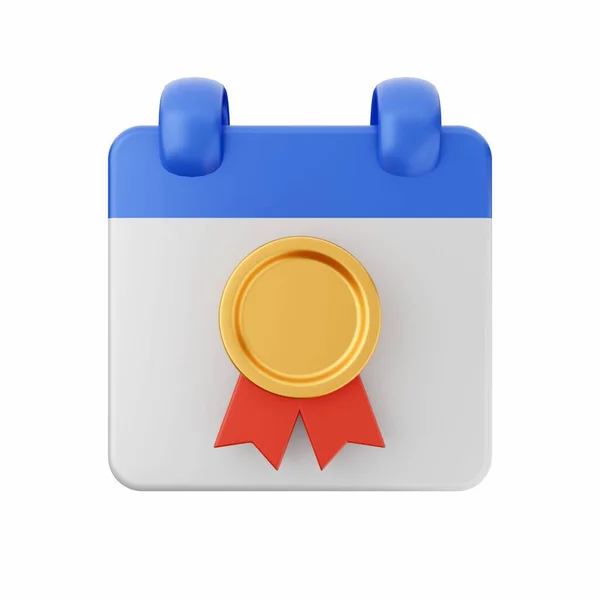 Weergave Van Een Blauwe Badge Met Een Gouden Medaille — Stockfoto