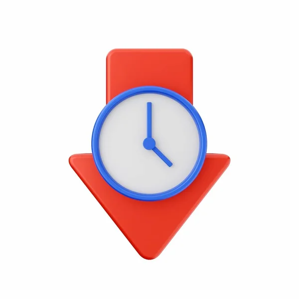 Renderizar Icono Reloj Rojo — Foto de Stock