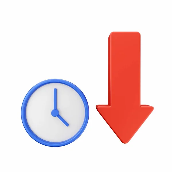 Relógio Ícone Ilustração Renderização — Fotografia de Stock