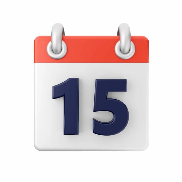 Icono Calendario Sobre Fondo Blanco Renderizado Fecha Calendario —  Fotos de Stock