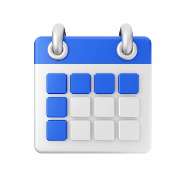 Kalendarz Kalkulatorem Renderowanie Izolowane Białym Tle — Zdjęcie stockowe