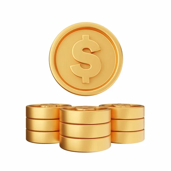 stock image gold coin icon. 3 d illustration of coin gold coin vector 