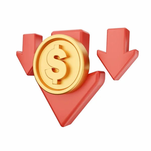 Rendering Von Dollarzeichen Mit Dollarmünzen Symbol — Stockfoto