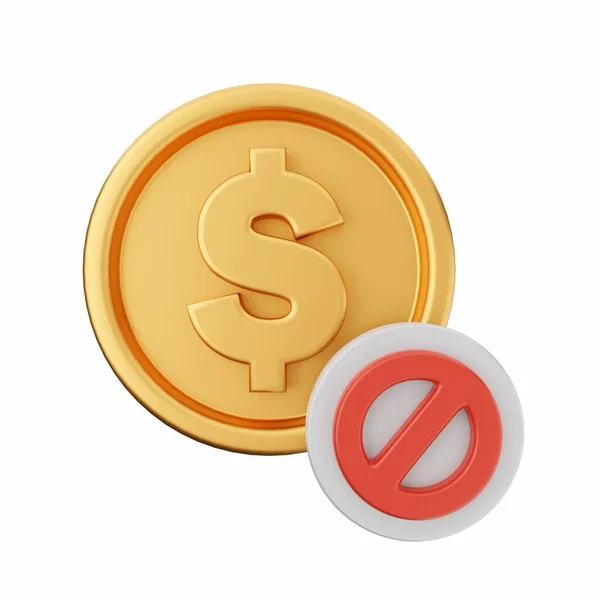 Moneta Znakiem Dolara Ilustracja Renderowania — Zdjęcie stockowe
