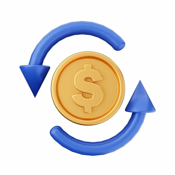 Dollar Coin Icon Isometric Style — Stock Photo, Image