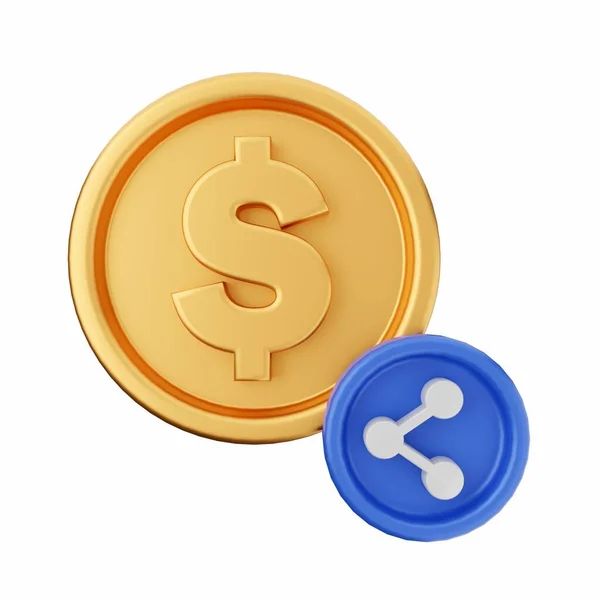 Σύμβολο Δολαρίου Ισομετρική Εικόνα Εικονίδιο Νομίσματος — Φωτογραφία Αρχείου