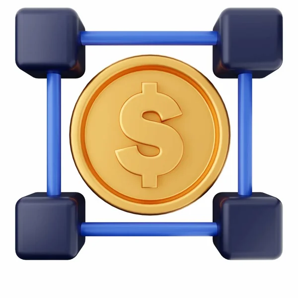 Ikona Waluty Dolara Izometryczny Styl — Zdjęcie stockowe