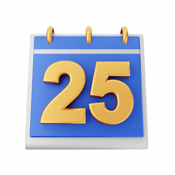 Número Ícone Calendário Azul Isolado Número Para Aniversário Evento Ano — Fotografia de Stock