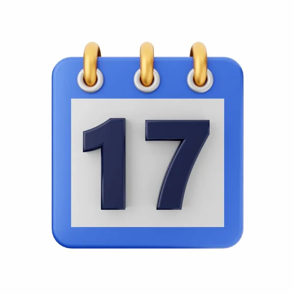 Calendario Rendering Numero Sfondo Bianco Rendering — Foto Stock