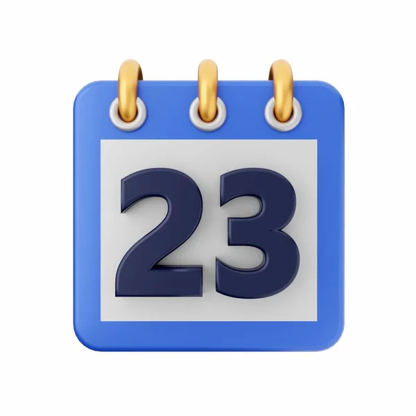Kalender Met Blauw Nummer Geïsoleerd Witte Achtergrond — Stockfoto