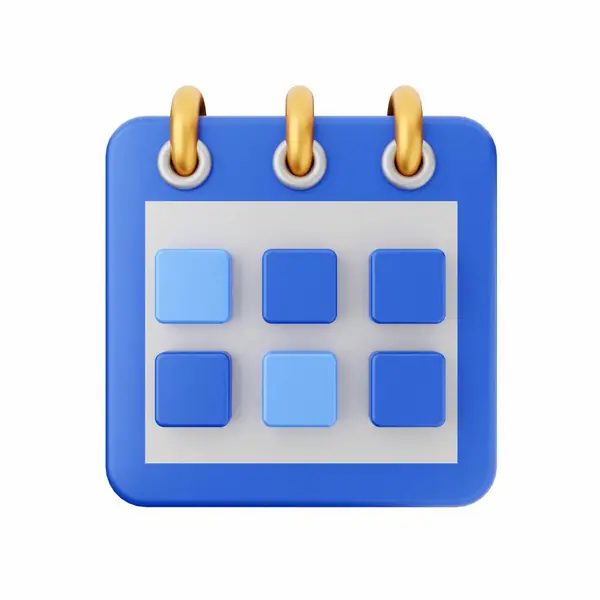 Vykreslování Modrý Push Kalendář — Stock fotografie