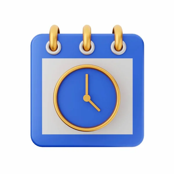 Calendario Con Icono Reloj Concepto Gestión Del Tiempo Render — Foto de Stock