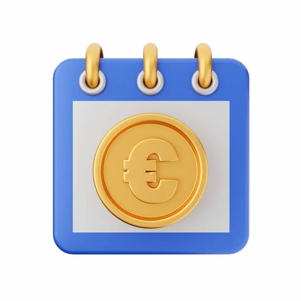 Golden Coin Euro Sign Isolated White Background Illustration — Stock Photo, Image