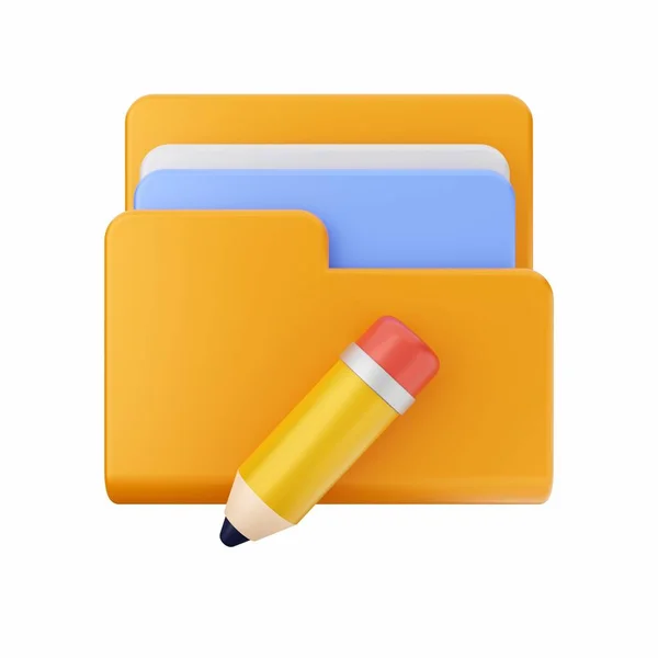 黄色と赤のノートと白い背景の黄色い鉛筆 — ストック写真