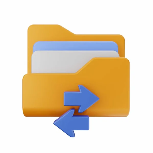 文件文件夹图标 基于白色背景隔离的网页设计数据文件夹向量图标卡通图 — 图库照片