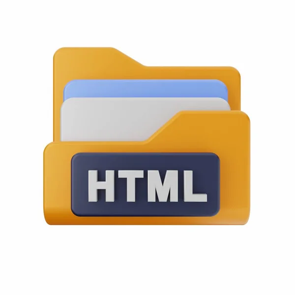 Html Square Icon White Background — Stock Photo, Image