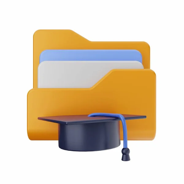 Educación Concepto Escolar Representación Sombrero Estudiante Con Libros Diploma Sobre —  Fotos de Stock
