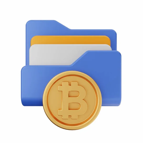Render Cryptocurrency Arany Érme Kék Bitcoin Ikon Cryptocurrency Koncepció Vektor — Stock Fotó