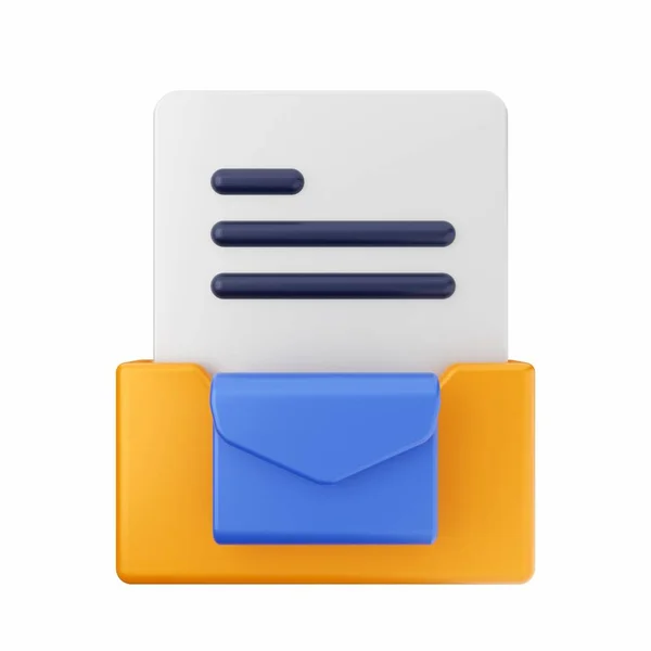 Mail Concept Envelope Message Rendering Illustration Blue Background — Stock Photo, Image