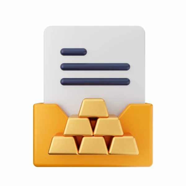 Rendering Ett Datortangentbord Och Gyllene Stapel — Stockfoto