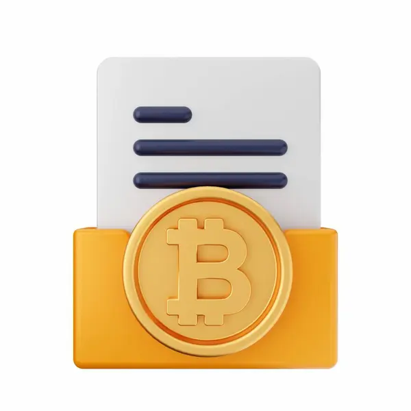 Bitcoin Ikon Elszigetelése Fehér Alapon — Stock Fotó
