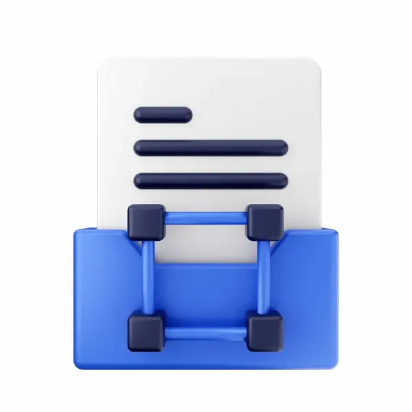 Візуалізація Синього Ноутбука Білому Тлі — стокове фото
