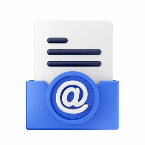 Renderowanie Niebieskiej Poczty Ikoną Mail — Zdjęcie stockowe
