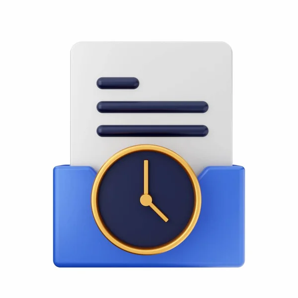 Rendering Clock Icon Blue Background — Stock Photo, Image