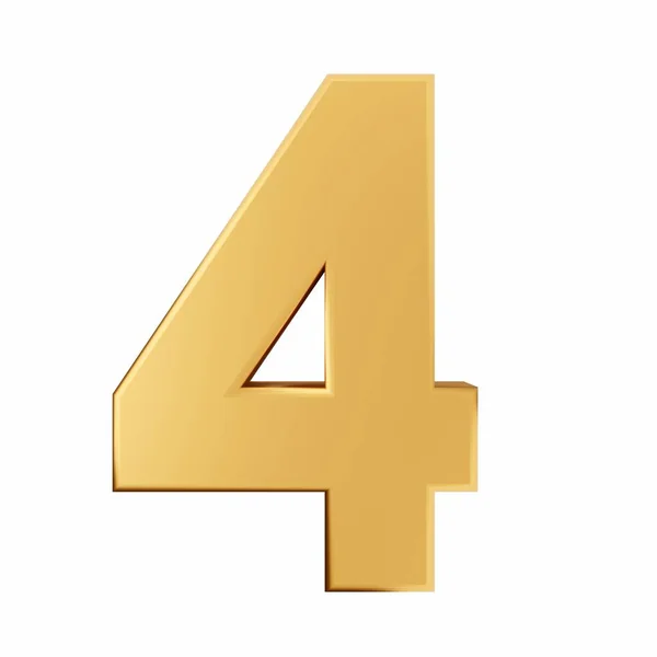 Gold Number Isolated White Rendering — Stock Photo, Image