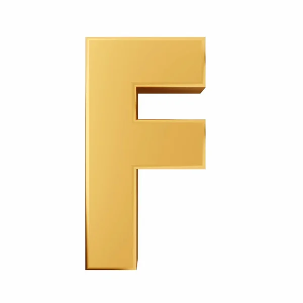 Wiedergabe Des Goldenen Alphabets Isoliert Auf Weißem Hintergrund — Stockfoto