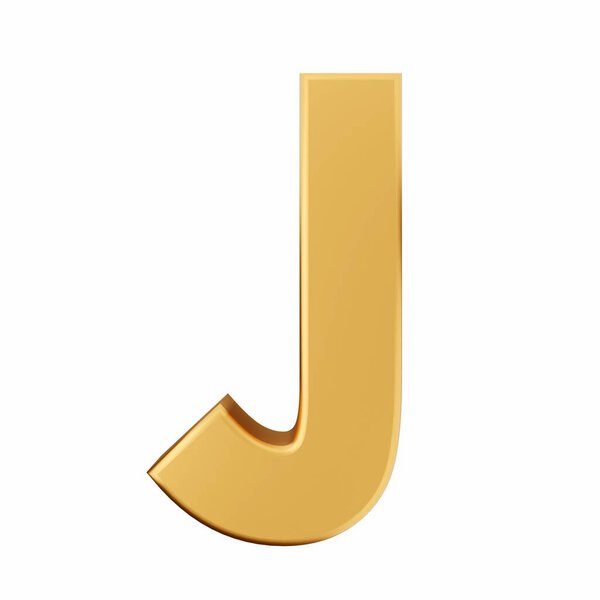 j j letter isolated on white background. 3 d illustration. 