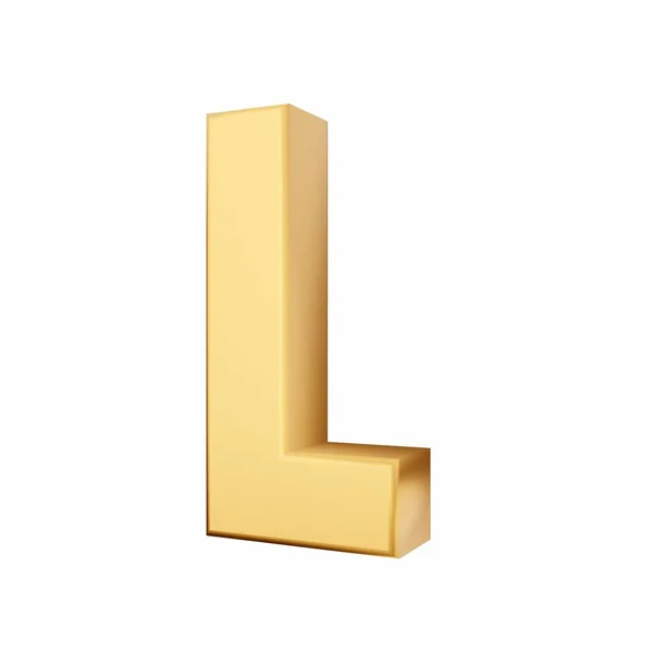 Golden Letter Isolated White Background Render — Stock Photo, Image